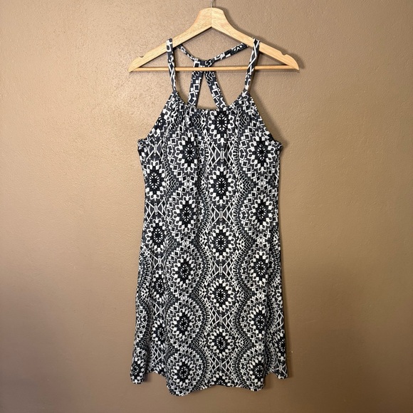 Prana Dresses & Skirts - prAna Cali Dress Black & White Kaleidoscope Geometric Print Size XL Racerback